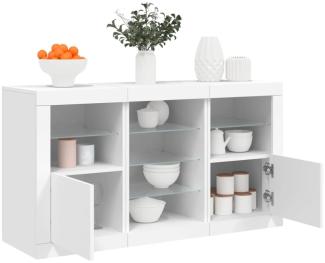 vidaXL Sideboard mit LED-Leuchten Weiß 123x37x67 cm 3209079