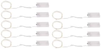 LED Lichterketten, 180 LEDs, Batterie, silber, L 220 cm