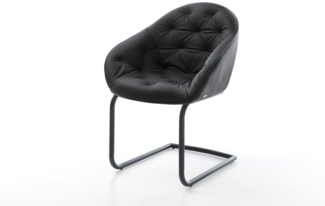 Freischwinger Gaio-Flex Echt-Leder Schwarz Freischwinger rund Schwarz