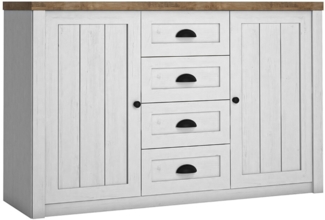 AX LIVING Kommode mit Schubladen „Palmano K4S“ – 130cm Andersen Kiefer