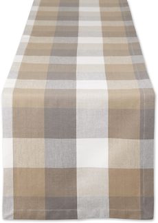 DII Tri-Color Check Collection Tischplatte aus 100% Baumwolle, Stone, Table Runner, 14x108