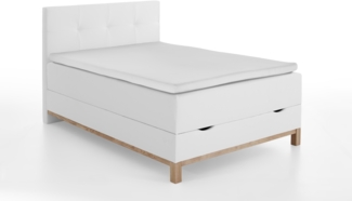 Boxspringbett >Catania< Liegefläche 140x200cm, weiß, Stellmaß: 142x116x211cm (BxHxT)