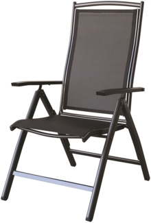 Gardissimo WINDSOR Alu-Klappsessel Gartenstuhl anthrazit / schwarz