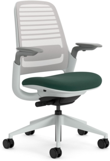 Steelcase Series 1 Ergonomischer Bürostuhl mit LiveBack Lumbalstütze und 4D-Armlehnen Dunkelgrün
