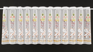 Gardinen Kranzusch Scheibengardine nach Maß Vogelhaus und Katze, Stangendurchzug (1 St), transparent, Stablöcher,transparent,verschiedene Höhen, Breiten, Farben