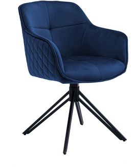 Armlehnstuhl >Emma< (1stk) drehbar, in blau / schwarz - 59x82x62 (BxHxT)