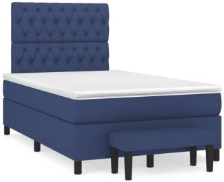 Boxspringbett mit Matratze Blau 120x190 cm Stoff (Farbe: Blau)