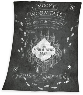 Wohndecke Harry Potter Karte des Rumtreibers Fleecedecke 130 x 170 cm, Herding