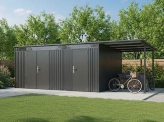 2-Raum Metall Gerätehaus Skylight Duo Plus 18,10 m²