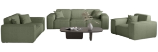 Sofaset Designersofa CELES PREMIUM 3-2-1 in Stoff Scala Forest