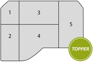 Traumschlaf Premium Gelschaum Topper für Pössl Summit 540|Topper-Set 5-teilig