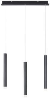 LED Hängeleuchte, Metall, schwarz, warmweiß, H 120 cm