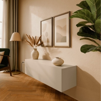 Platan Room Lowboard Kira, TV Schrank Fernsehschrank 105 / 140 / 210 / 280 cm breit Kaschmir Matt