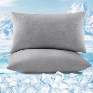Woltu Kissenbezug, (2 Stück), Kühlende Kissenhülle, Weich, Atmungsaktiv, mit Q-Max>0.45 Arc-Chill