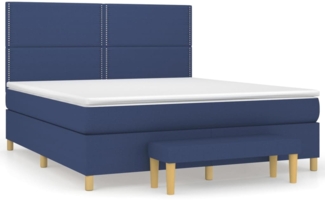vidaXL Boxspringbett mit Matratze Blau 180x200 cm Stoff, Härtegrad: H2 [3137099]