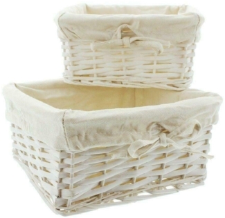 Home-trends24. de Aufbewahrungskorb Füllkorb weiß Brötchen Brot Korb 2er-Set Küche Bad Aufbewahrung