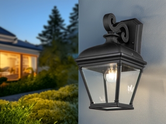 Außenwandleuchte BAYVIEW große Landhausstil Hängelaterne, Höhe 42cm