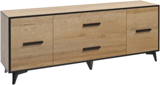 AX LIVING Sideboard mit Schubladen Fabriani 2D2S Eiche Riviera 179 cm