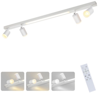 Nettlife LED Deckenleuchte 4 Flammig Dimmbar mit Fernbediennung 38W Schwarz Deckenstrahler, Drehbar 350°, LED wechselbar, Wohnzimmer Schlafzimmer Küche