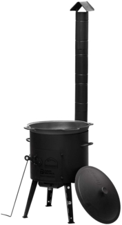 Ø36 Uchag 2mm stahl Utschak mit Abzugsrohr Utschag Campingofen 10L Gusseisen Kazan mit Gusseisen Deckel Kasan Feuerstelle Feldküche