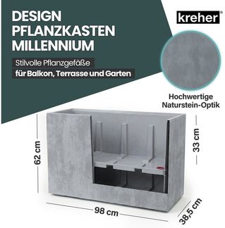 Kreher Pflanzkübel 'Millennium Fence', XXL Sichtschutz in verschiedenen Farben (3 St)