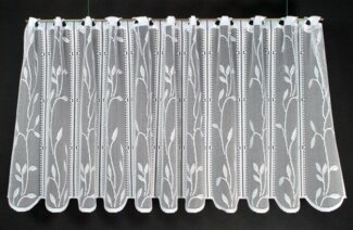 Gardinen Kranzusch Scheibengardine nach Maß Raffrollo Blätterranke, Stangendurchzug (1 St), transparent, Stablöcher,transparent,verschiedene Höhen, Breiten