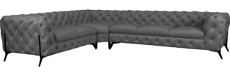Leonique Chesterfield-Sofa Amaury L-Form, großes Ecksofa, Chesterfield-Optik, Breite 323 cm, Fußfarbe wählbar