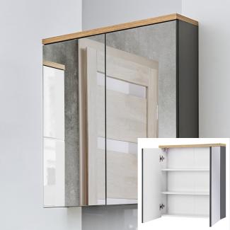 Spiegelschrank 60 cm SOLNA-56, Hochglanz grau, B x H x T ca. 60 x 70 x 20cm