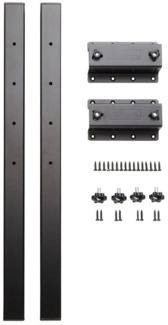 SO-TECH® Tischplatte Verlängerung 600 x 40 x 40 mm schwarz Ansteckbeschlag (2 St), zur Erweiterung von Ess-, Schreib und Küchentischen
