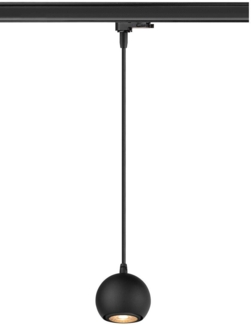 SLV LIGHT EYE® 90, 3~ Pendelleuchte, GU10, Pendellänge 150cm, 1x max. 6W, matt schwarz - Leuchten mit 3 Phasen Adapter 230V