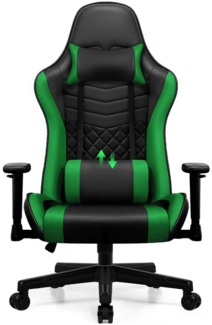 Hiazurm Gaming-Stuhl Ergonomischer Gaming Stuhl mit Gepolstertem Sitz (Verstellbare Kopfstütze, Lendenstütze und Armlehnen, Bürostuhl für Gamer mit Wippfunktion), Belastbarkeit bis 150 kg, Komfort fürs Büro und Zuhause