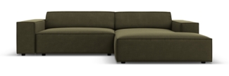 Micadoni Ecksofa Jodie 3-Sitzer Samtstoff Grün Rechts