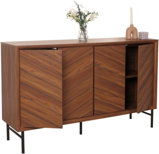 Sideboard HWC-M50, Schrank Kommode Highboard Anrichte, Massiv-Holz Mango 94 x 151 x 40 cm ~ braun