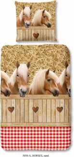 Good Morning Bettwäsche 5058 Horses Sand 135 x 200 + 80 x 80 cm