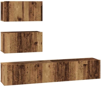 vidaXL TV-Schrankset Wandmontiert 4 pcs Altholz Holzwerkstoff 3393393