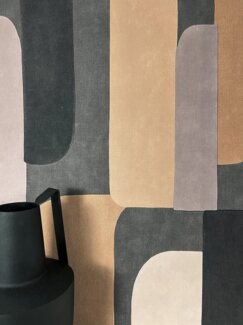 Newroom Vliestapete, Braun Tapete Modern Grafik - Mustertapete Abstrakt Beige Grau 3D Optik Grafisch Muster Formen für Wohnzimmer Schlafzimmer Küche