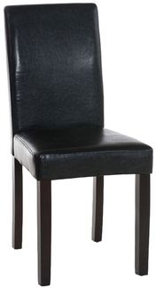 Esszimmerstuhl DALAN - Kunstleder Schwarz 41x47x91 cm Dunkelbraun | Essstühle Esszimmerstühle Küchenstühle Wohnzimmerstühle