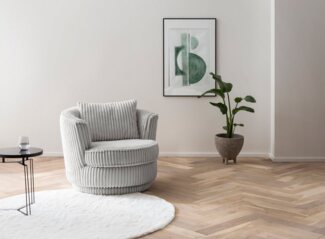 Leonique Drehsessel MAISIE, Lese-Sessel, Love Seat, trendige Stoffe MEGA CORD und Web-Velours, 360 Grad drehbar