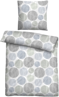 Traumhaft schlafen - Castell - Markenbettwäsche Mikrofaser Bettwäsche 0560988 PUNKTE, sturmgrau, 1x 135x200 cm + 1x 80x80 cm