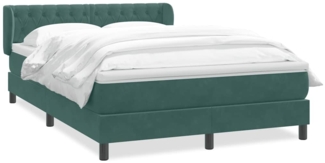 vidaXL Boxspringbett mit Matratze Dunkelgrün 140x210 cm Samt 3317778