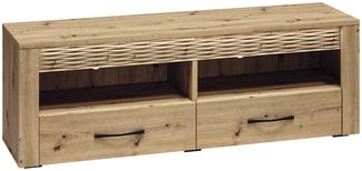 TV Lowboard 150 cm breit mit LED Beleuchtung ARTA-131 in Artisan Eiche Nb, B/H/T: ca. 150/52/40 cm