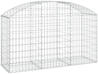 vidaXL Gabione mit Hochbogen 150x50x80/100 cm Verzinktes Eisen 153454