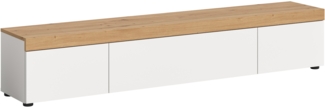 Lowboard groß (B/H/T: 180x34x33 cm) in weiß Nachbildung