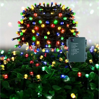 MUPOO LED-Lichterkette 5m/10m/20m Lichterkette Batteriebetrieben, 8 Leuchtmodi & Timer, für Garten/Weihnachten/Party