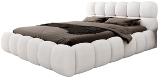 Polsterbett Bett AURELIA 180x200cm in Stoff Ascot Weiß / Speed