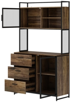 FUFU&GAGA Küchenbuffet Küchenbuffet mit 3 Schubladen und 2 Türen,100 x 40 x 175 cm