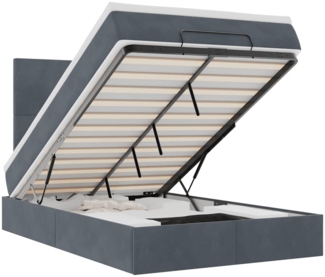 vidaXL Ottoman-Bett mit Matratzen Dunkelgrau 120x200 cm Samt 3313392