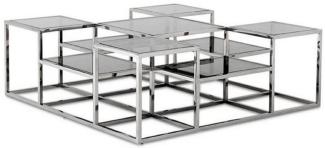 Casa Padrino Designer Couchtisch Silber / Grau 120 x 120 x H. 42 cm - Luxus Wohnzimmermöbel