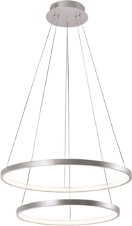 LED Hängeleuchte, Ringe, silber, Höhenverstellbar, D 50 cm