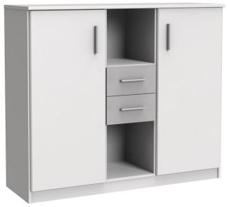 Wimex Highboard in Weiß mit 2 Schubladen und 2 Türen (B/H/T: 122x105x41 cm)